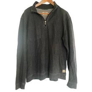 Linksoul Men’s Medium 1/4 Zip Pullover Mock Neck Heathered Navy Blue